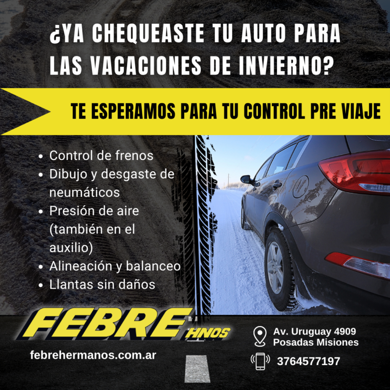 Control pre viaje vacaciones de invierno
